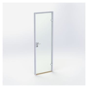 Glasdør - Mat sølv - M7: 690 x 2090 mm